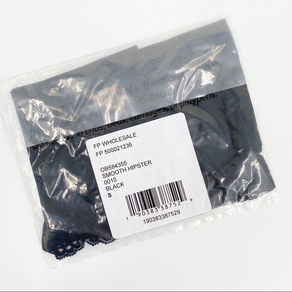 Free People Smooth-Front Hipster Sheer-Lace Back Panty Black NEW SEALED - Picture 8 of 11